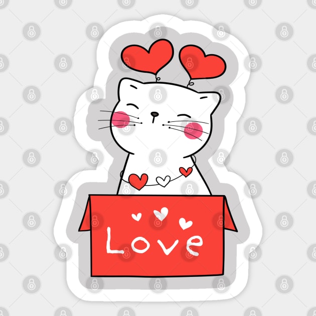 Love from a Cat Sticker by RioDesign2020